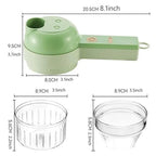 GiftArc 4 in 1 Portable Electric Vegetable Cutter – USB Rechargeable Chopper with Peeler, Slicer & Self-Cleaning Function