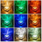 GiftArc Ocean Wave Night Light Projector – 3D Water Ripple LED Lamp, Touch & Remote Control, 11.5cm Modern Cube Decor Light